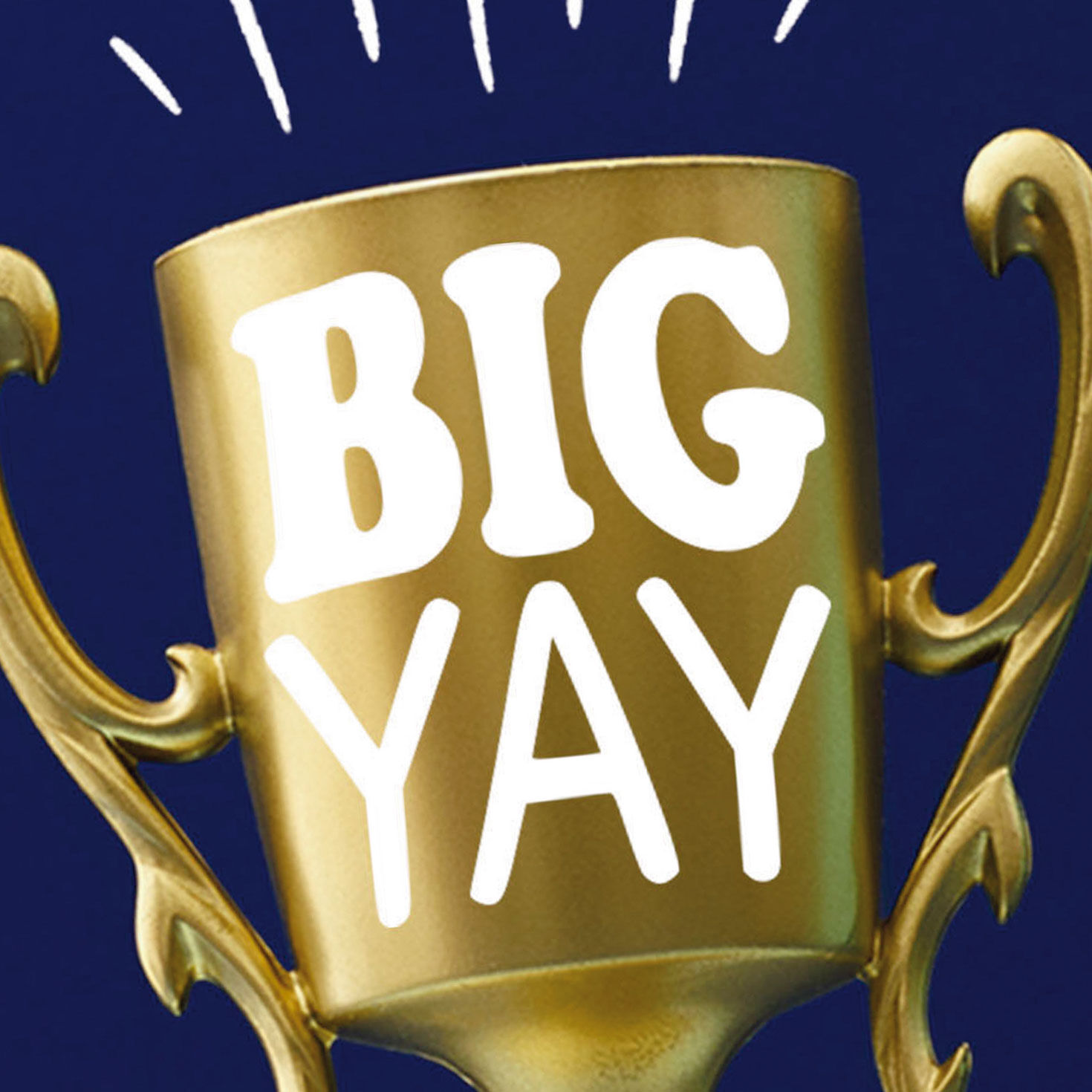 Big Yay Gold Trophy Congratulations Card Card Front Detail image number 4