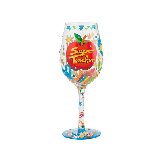 Lolita Super Teacher Handpainted Wine Glass, 15 oz., , large image number 1