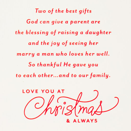 So Thankful Religious Christmas Card for Daughter and Son-in-Law, 