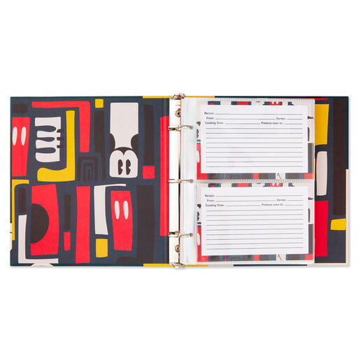 Disney Mickey Mouse Retro Pattern Recipe Organizer Book, 