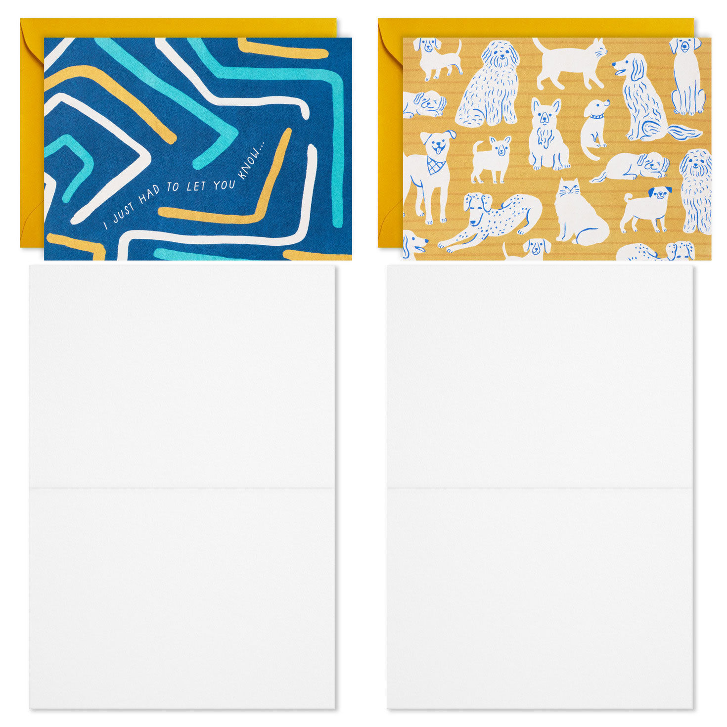 Dogs and Geometrics Blank Note Cards Assortment Card Fronts with Envelope and inside image number 4