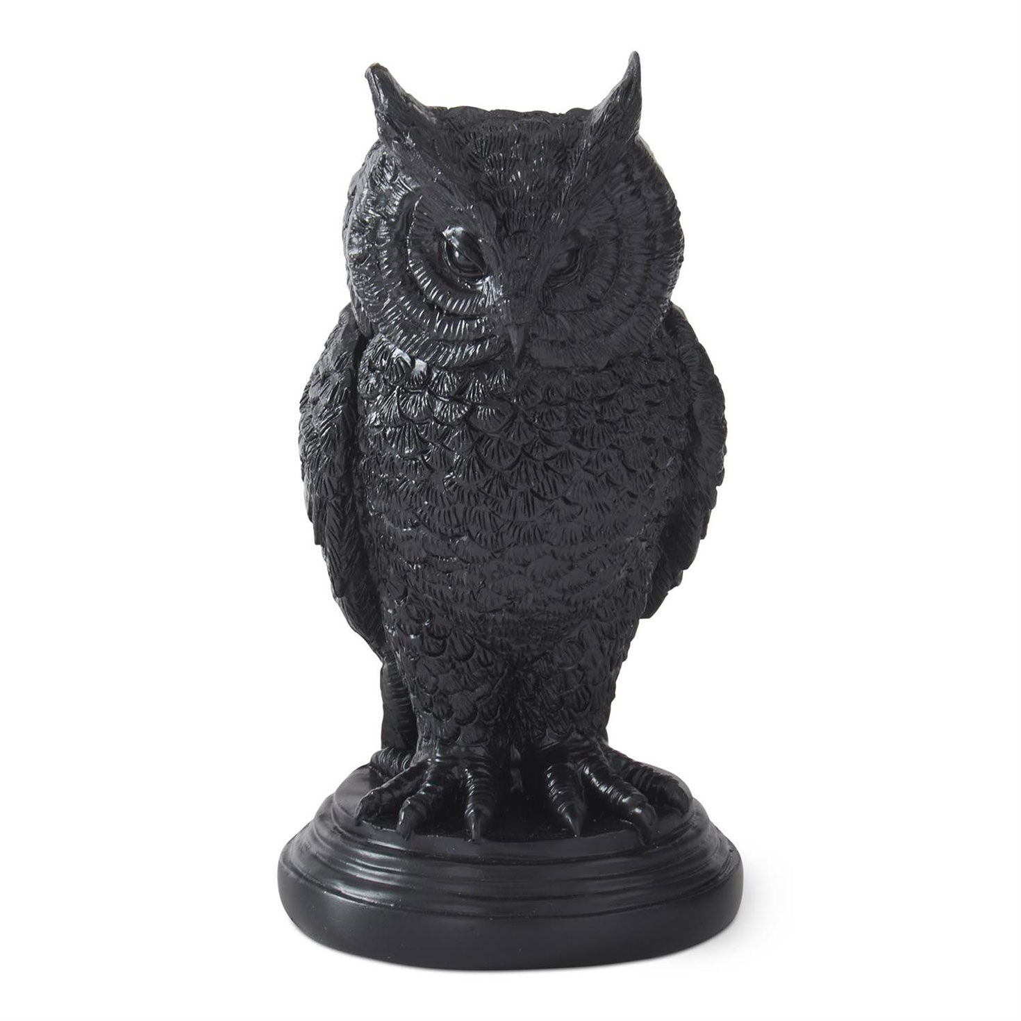 K&K Interiors Black Owl Taper Candle Holder, 6.75"