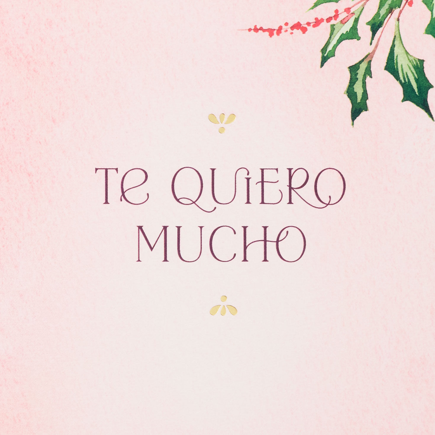 Red Floral Christmas Card in Spanish for Mom Sentiment image number 3