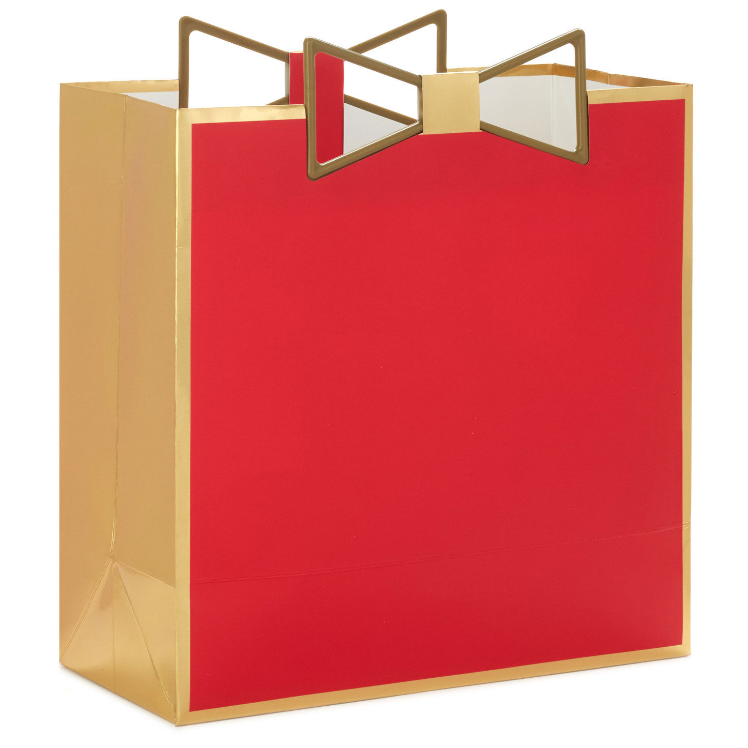 10.4 Large Square Red Gift Bag With Gold Bow Handle Gift Bags Hallmark