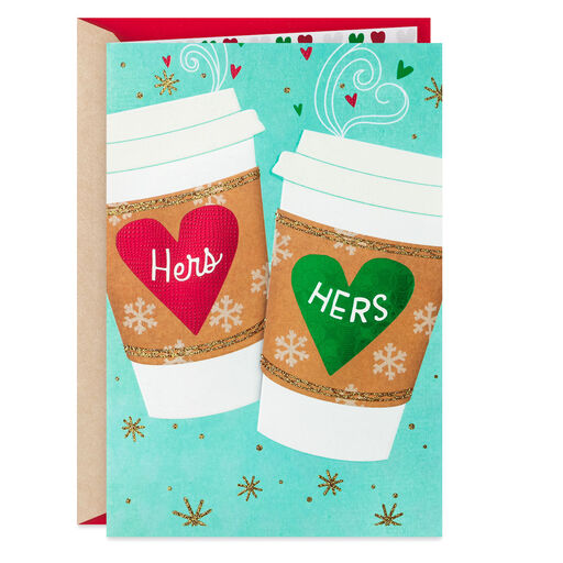 Love the Love We Share Romantic Christmas Card From Her For Her, 