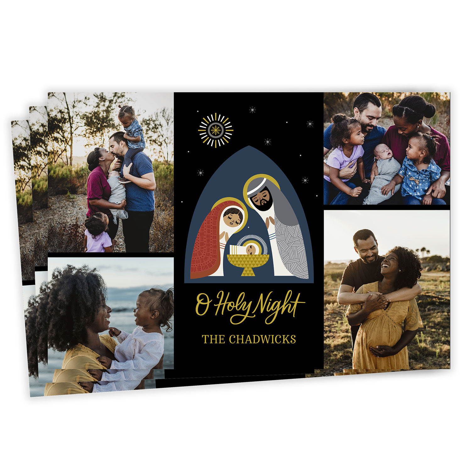 O Holy Night Flat Christmas Photo Card