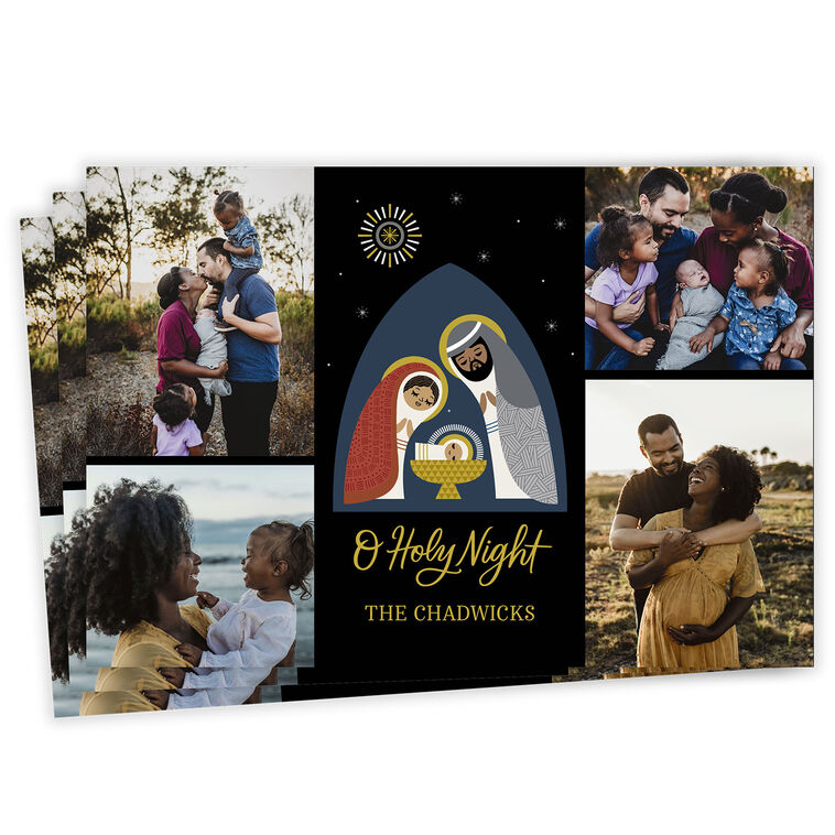 O Holy Night Flat Christmas Photo Card