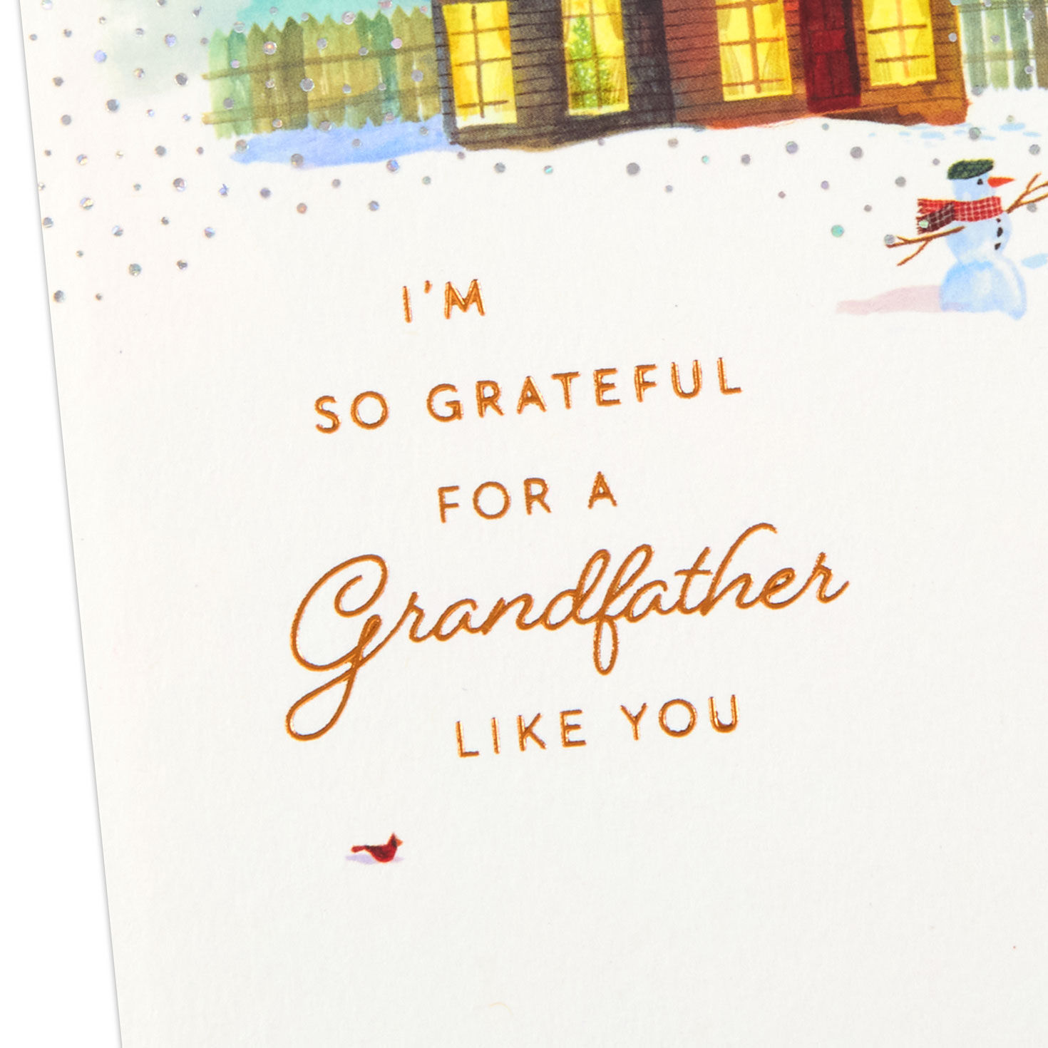 Snowy Cabin Christmas Card Card Front Detail image number 5