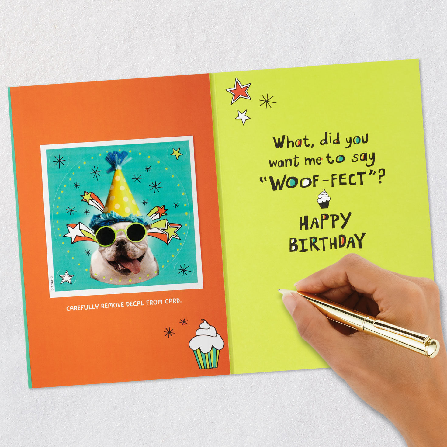 Bulldog in Party Hat Funny 9th Birthday Card With Decal for only USD 3.99 | Hallmark