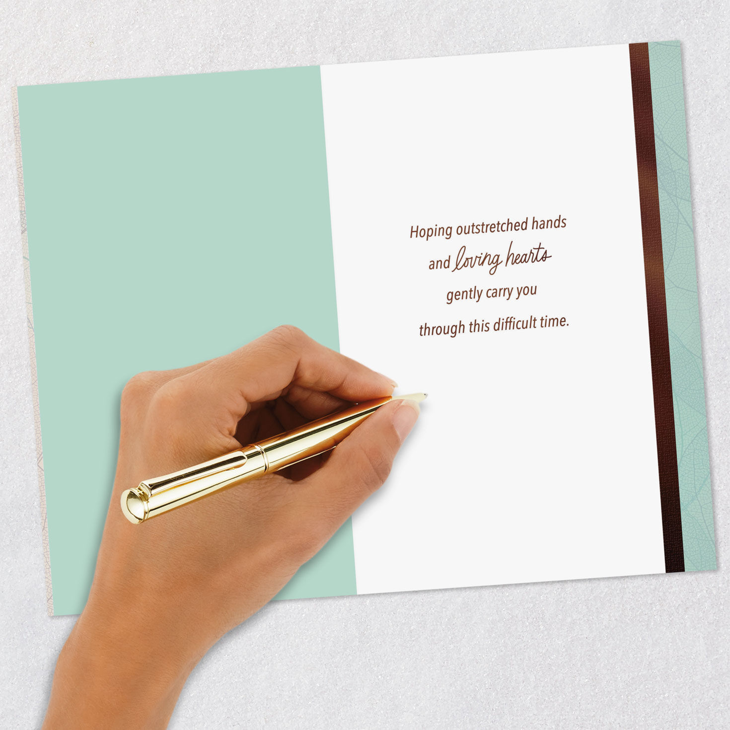 Botanical Leaf Drawings Sympathy Card Signing card image number 6