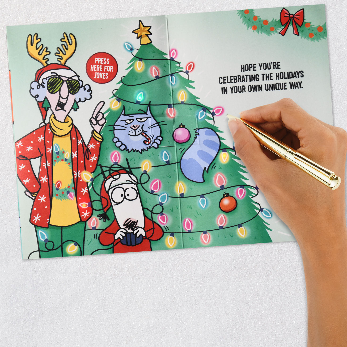 Maxine&trade; As Merry as it Gets Funny Christmas Card With Sound and Light, , large image number 7