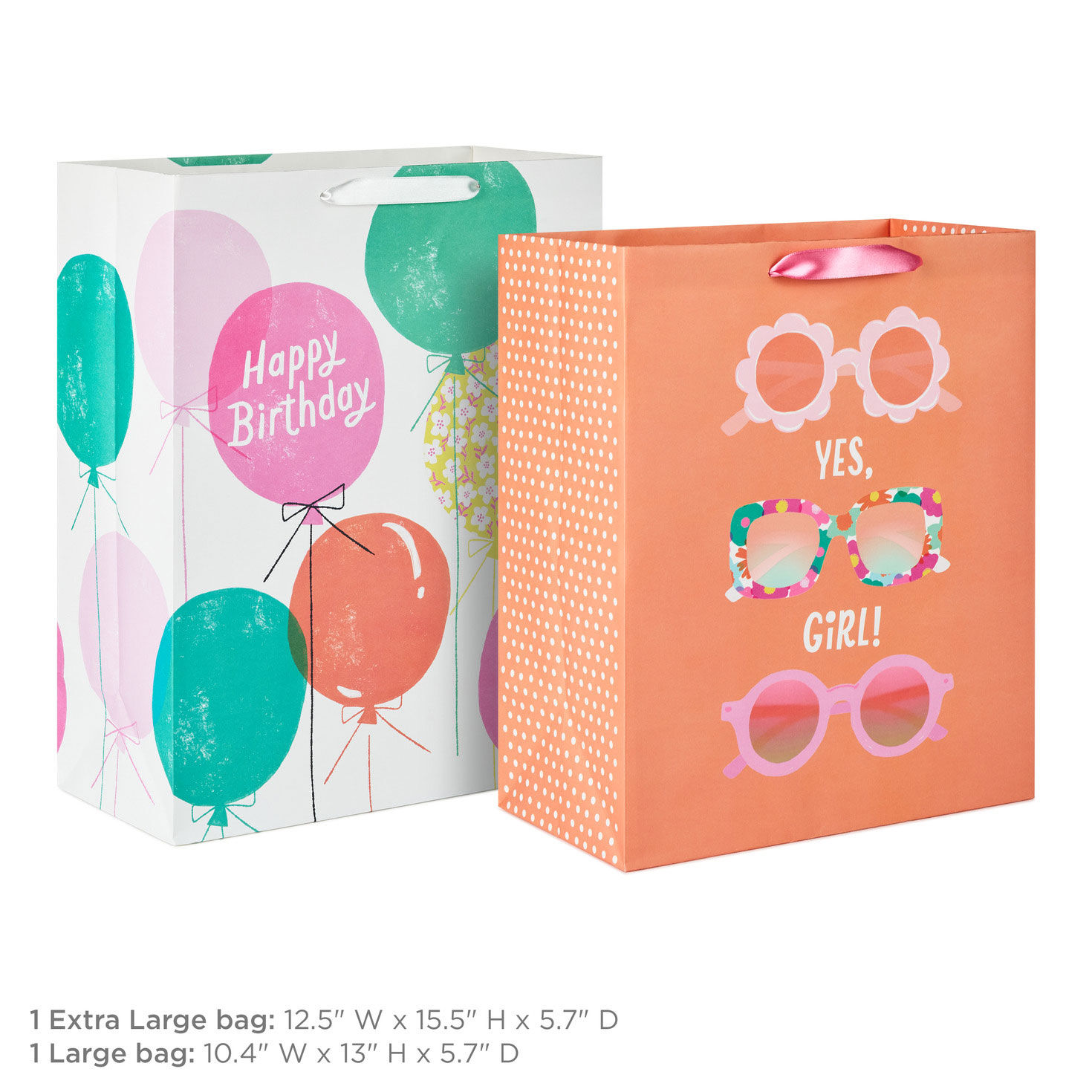 Sunglasses and Balloons Birthday Large and XL Gift Bags measurement image number 3