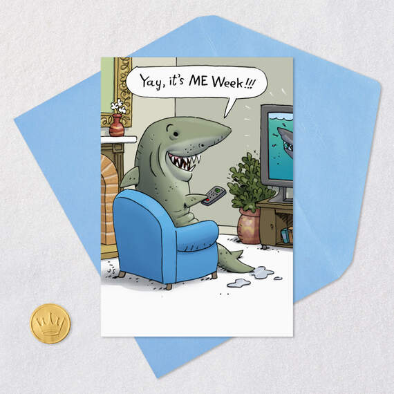 Shark Week Funny Birthday Card, , large image number 5