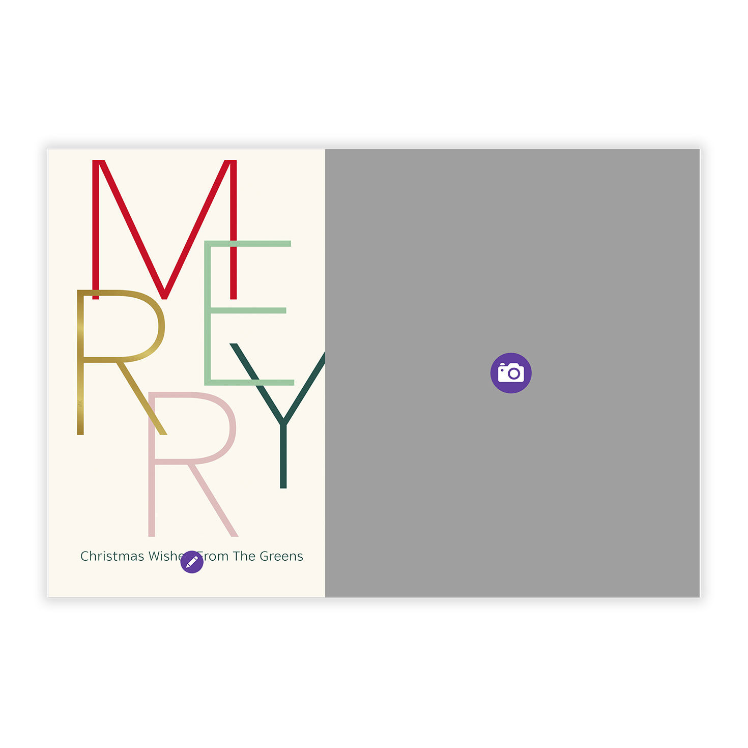 Modern Minimal Merry Flat Christmas Photo Card, , large image number 5