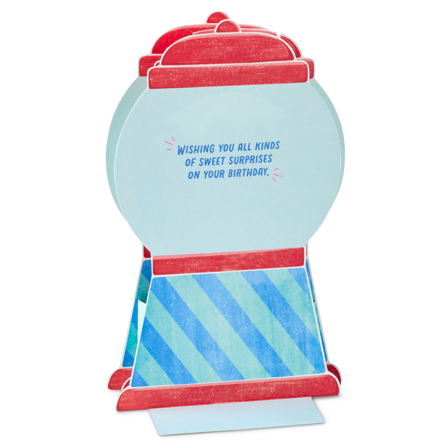 Musical 3D Pop-up Gumball Machine Birthday Card Back image number 2