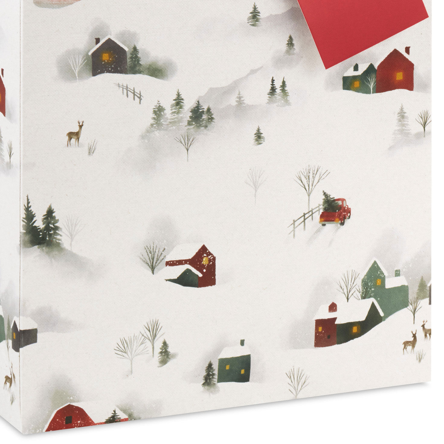 Snowy Country Scenes Medium Holiday Gift Bag Base/Side Detail image number 5