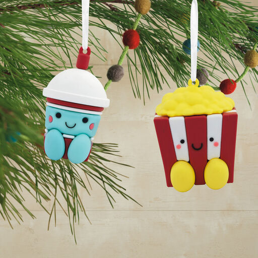 Better Together Popcorn & Slushie Magnetic Hallmark Ornaments, Set of 2, 