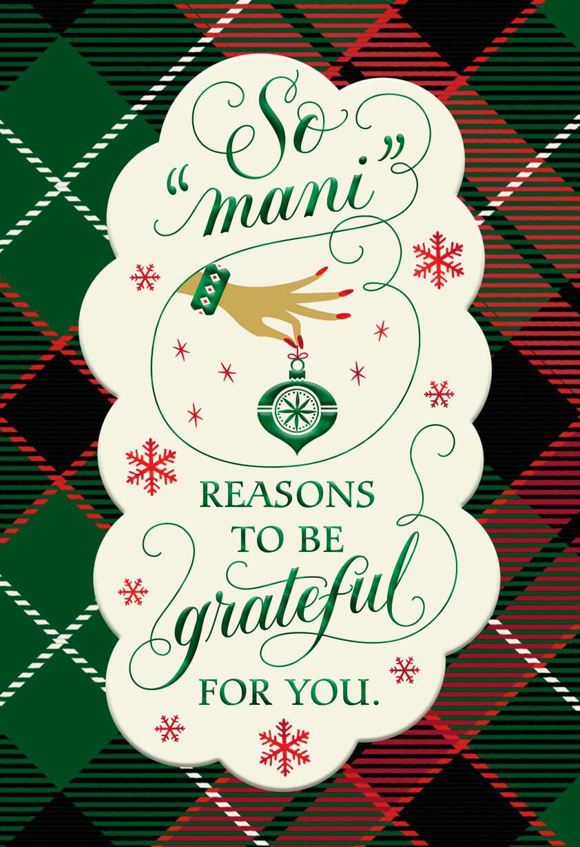 Mani Reasons Christmas Card for Service Professional