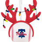 Phillies Reindeer Baseball Christmas Ornament closeup view image number 5