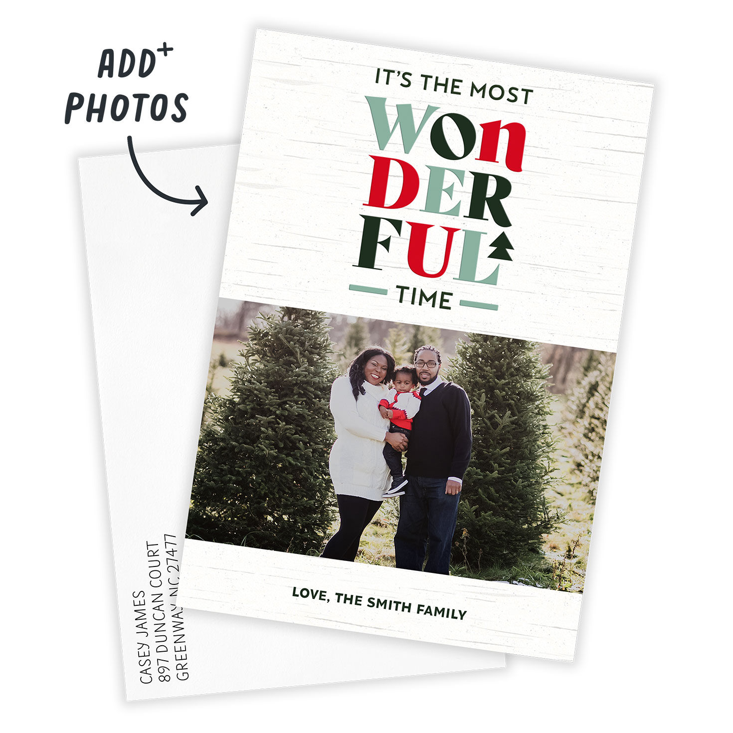 Most Wonderful Time Flat Christmas Photo Card, , large image number 2