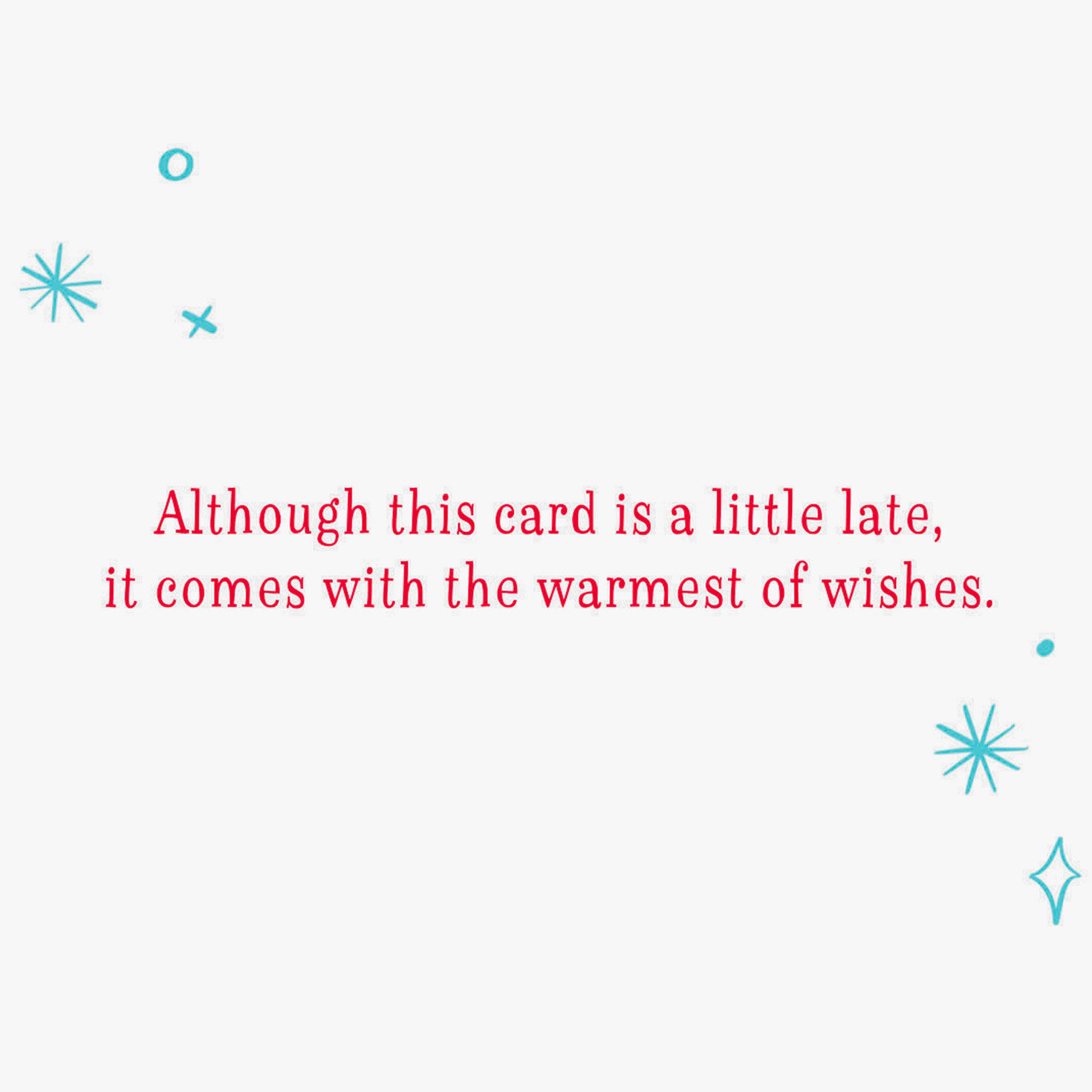 Cupcake, Gifts and Party Hat Belated Birthday Card Sentiment image number 2