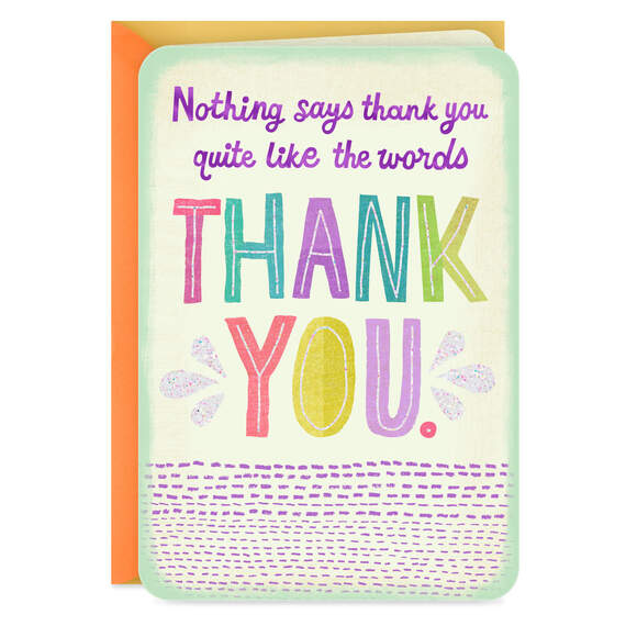 Colorful Letters Simply Said Thank-You Card, , large image number 1