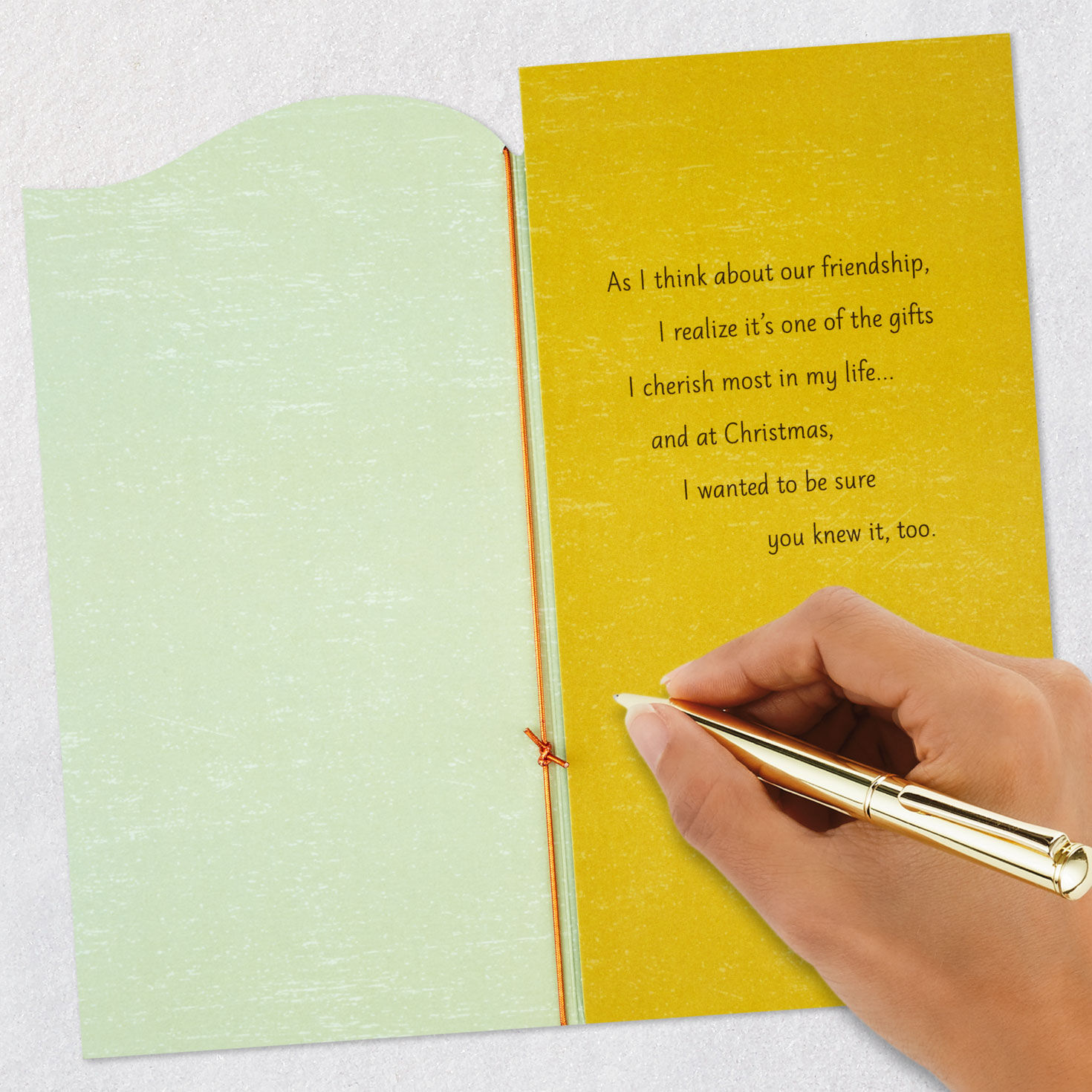 Holly on Green Friend Christmas Card signing card image number 7