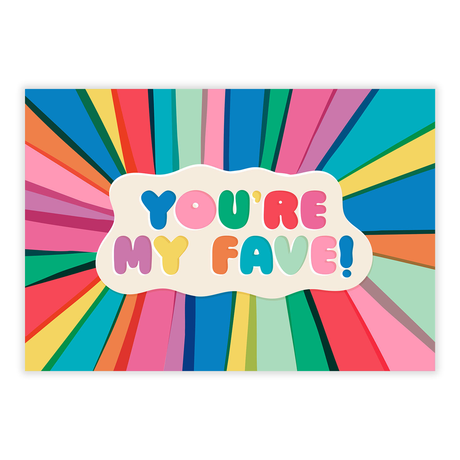 You're My Fave Color Rays Personalized Birthday Card front image number 2