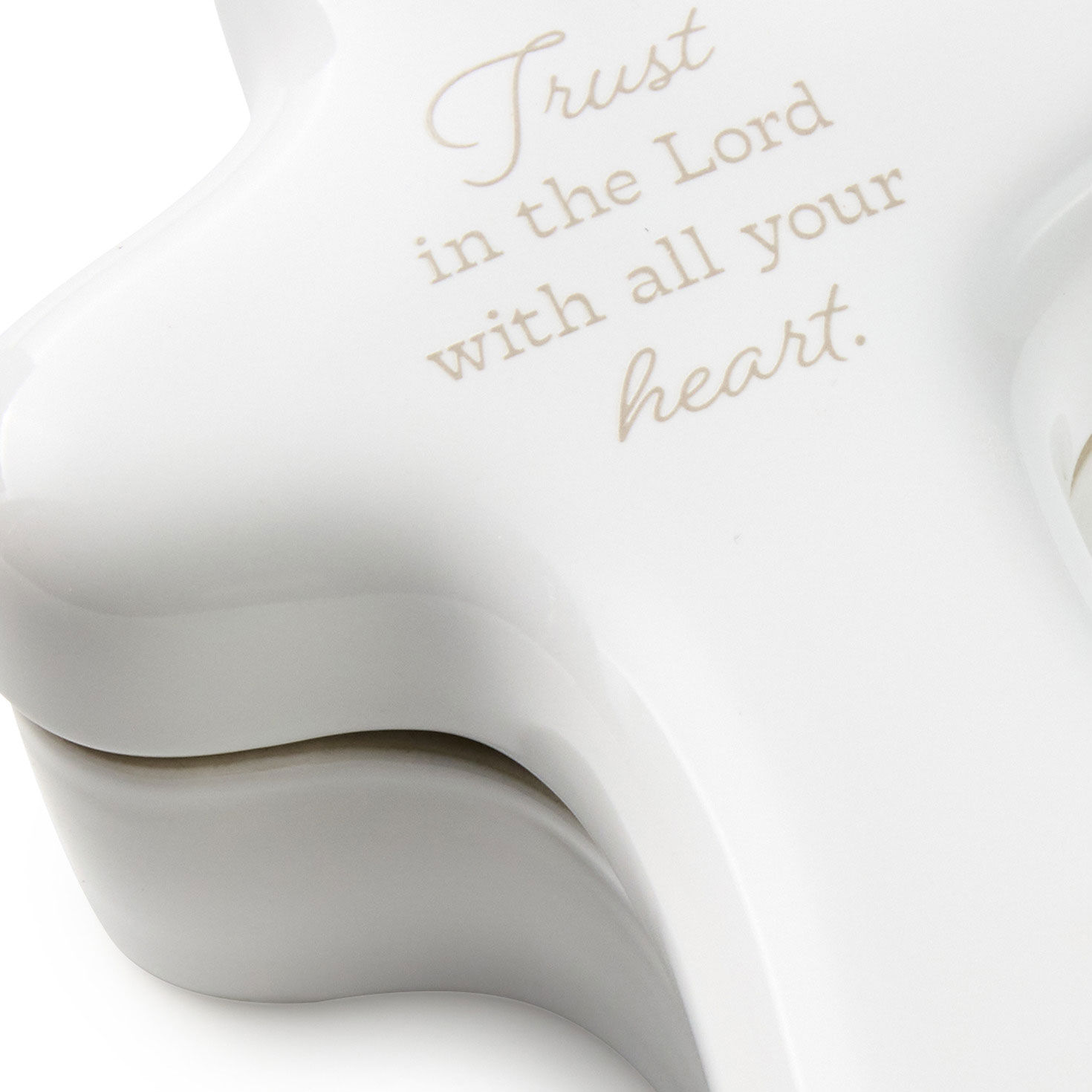 Trust in the Lord Cross-Shaped Lidded Trinket Dish upclose view image number 5