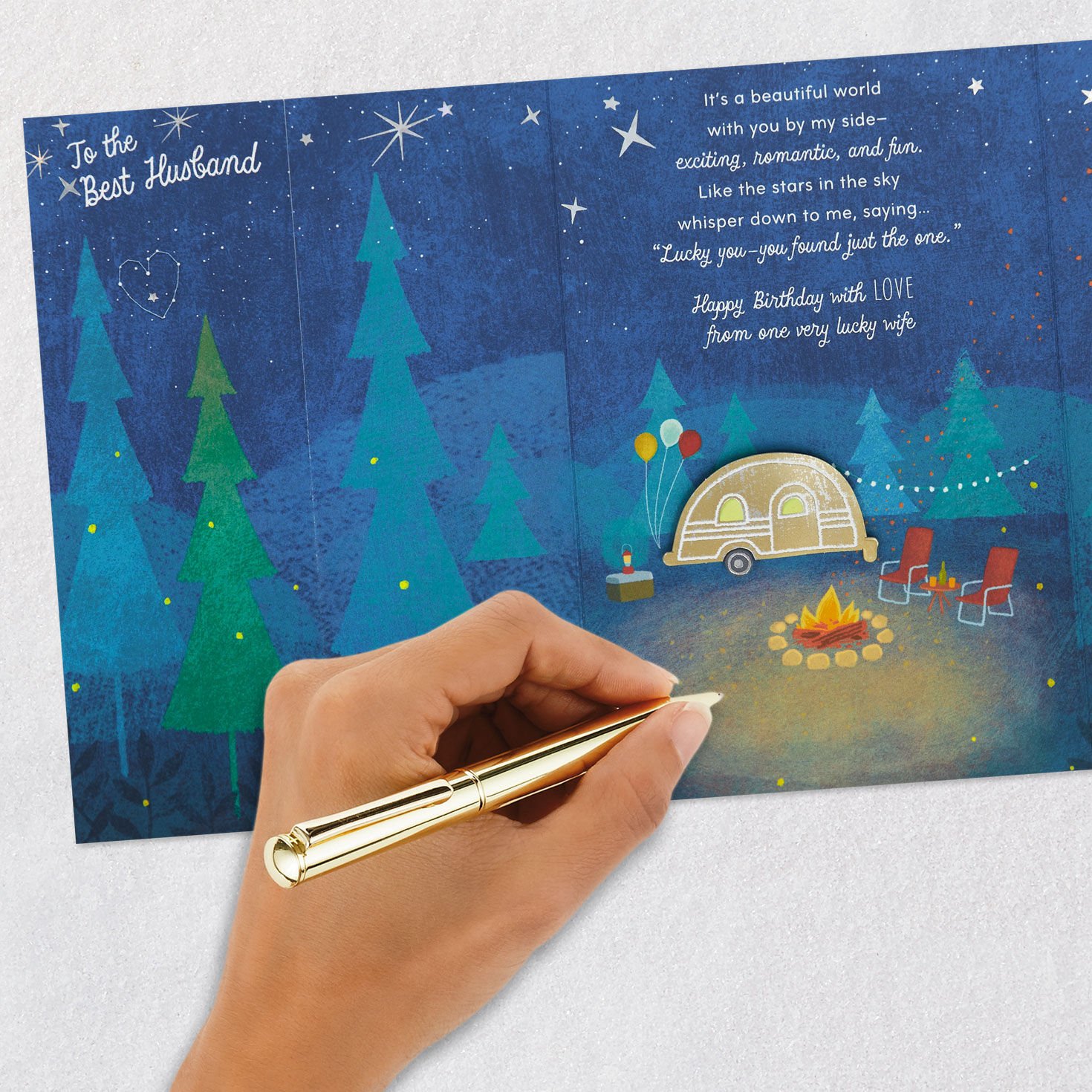 Beautiful World With You by My Side Birthday Card for Husband From Wife, , large image number 7