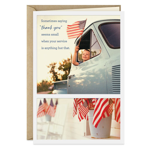 Sacrifice and Service Religious Veterans Day Card, 