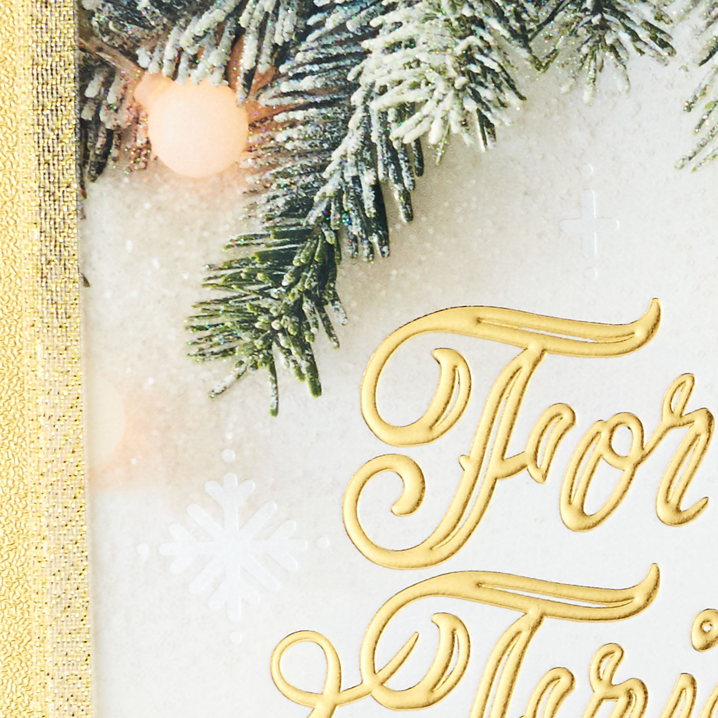 Snowy Pine Branches Holiday Card for Friend Card Front Detail image number 4