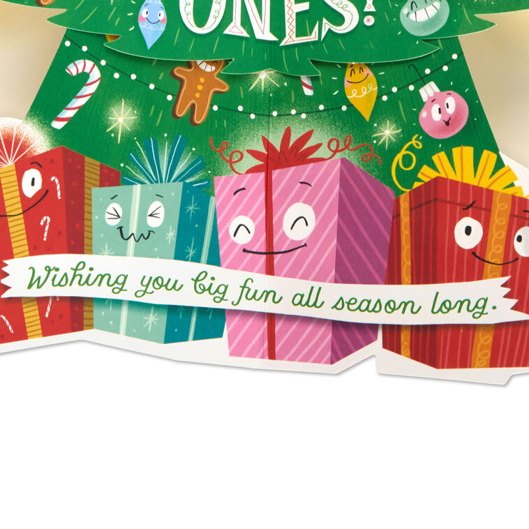 Evergreen Tree Cartoon Pop-Up Christmas Card Sentiment image number 4