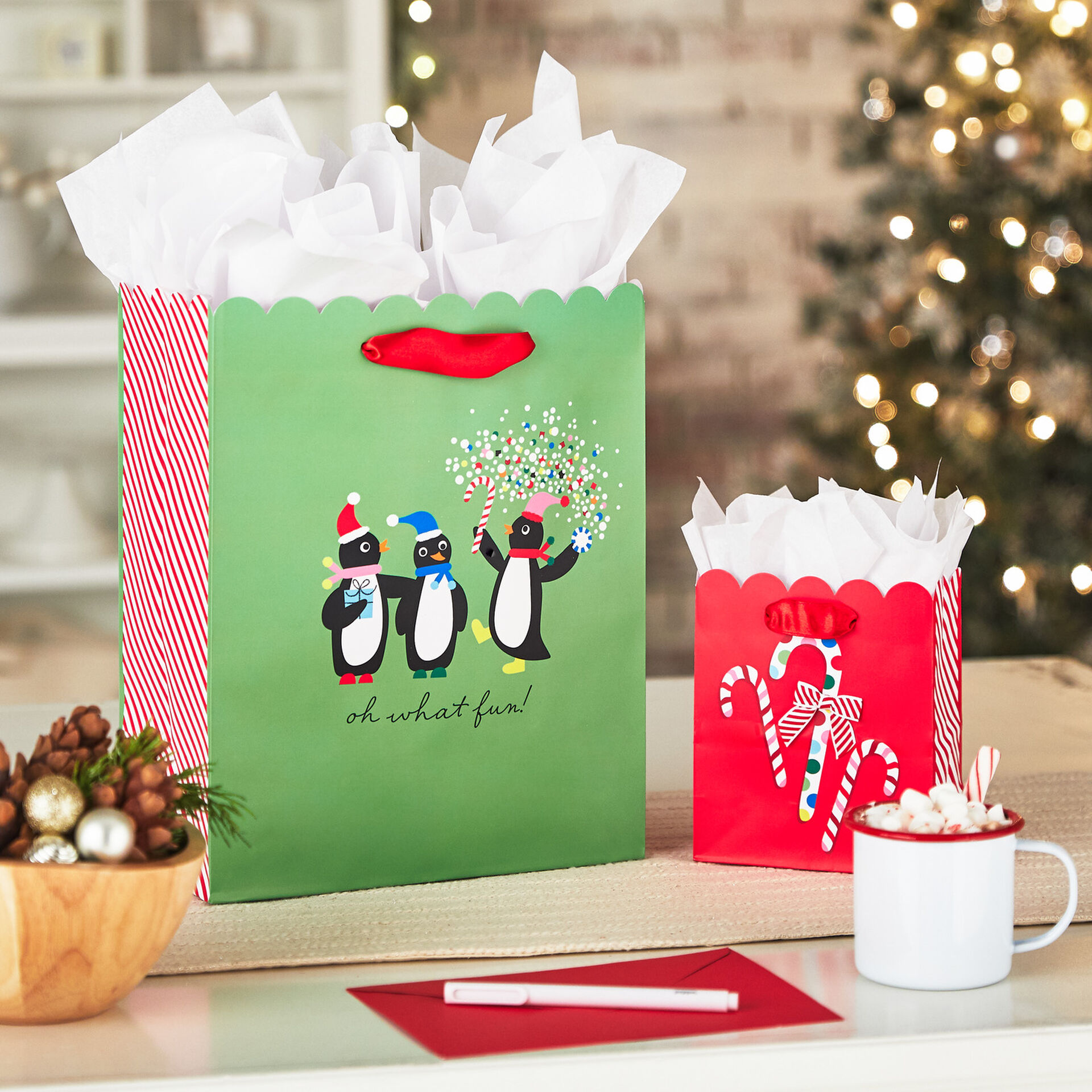 6.5" Candy Cane Christmas Gift Bag Gift Bags Hallmark