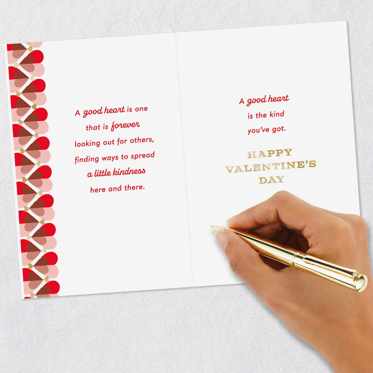 Gold and Red Heart Valentine's Day Card for Son Signing card image number 7
