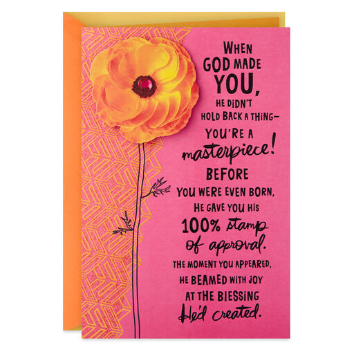 God Made a Masterpiece Religious Birthday Card, 