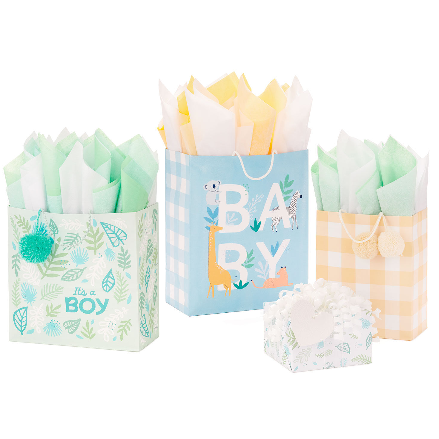 Baby Showers Kids Parties and More Hallmark 20 Oversized Gift Bag Assortment with Tissue Paper Pack of 5 Gift Bags for Birthdays 