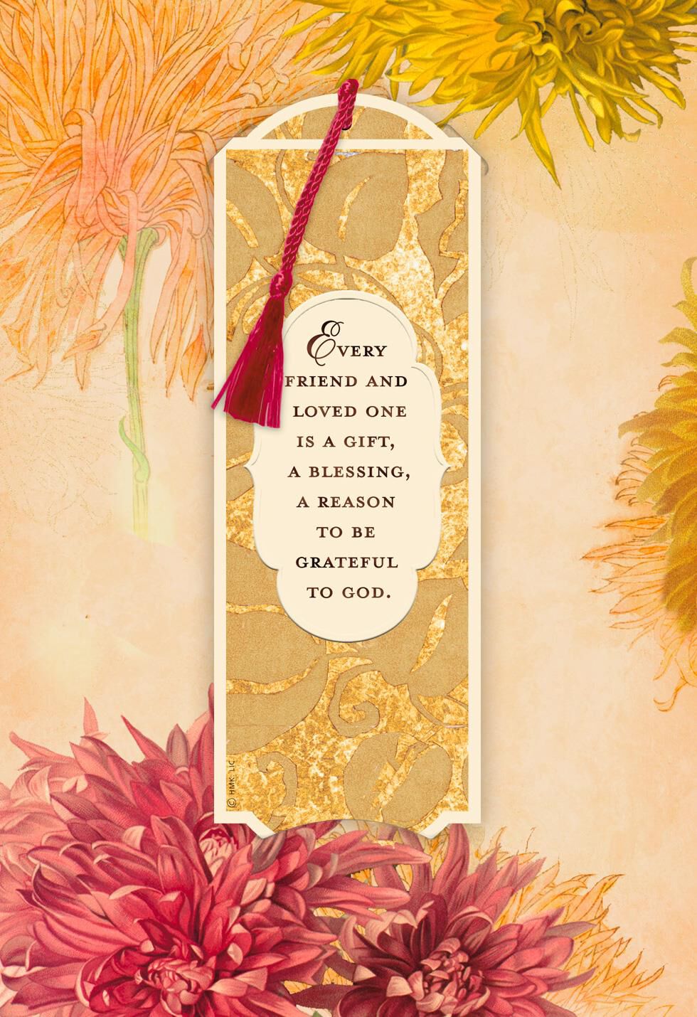 Every Friend and Loved One Is a Gift Thanksgiving Card With Bookmark