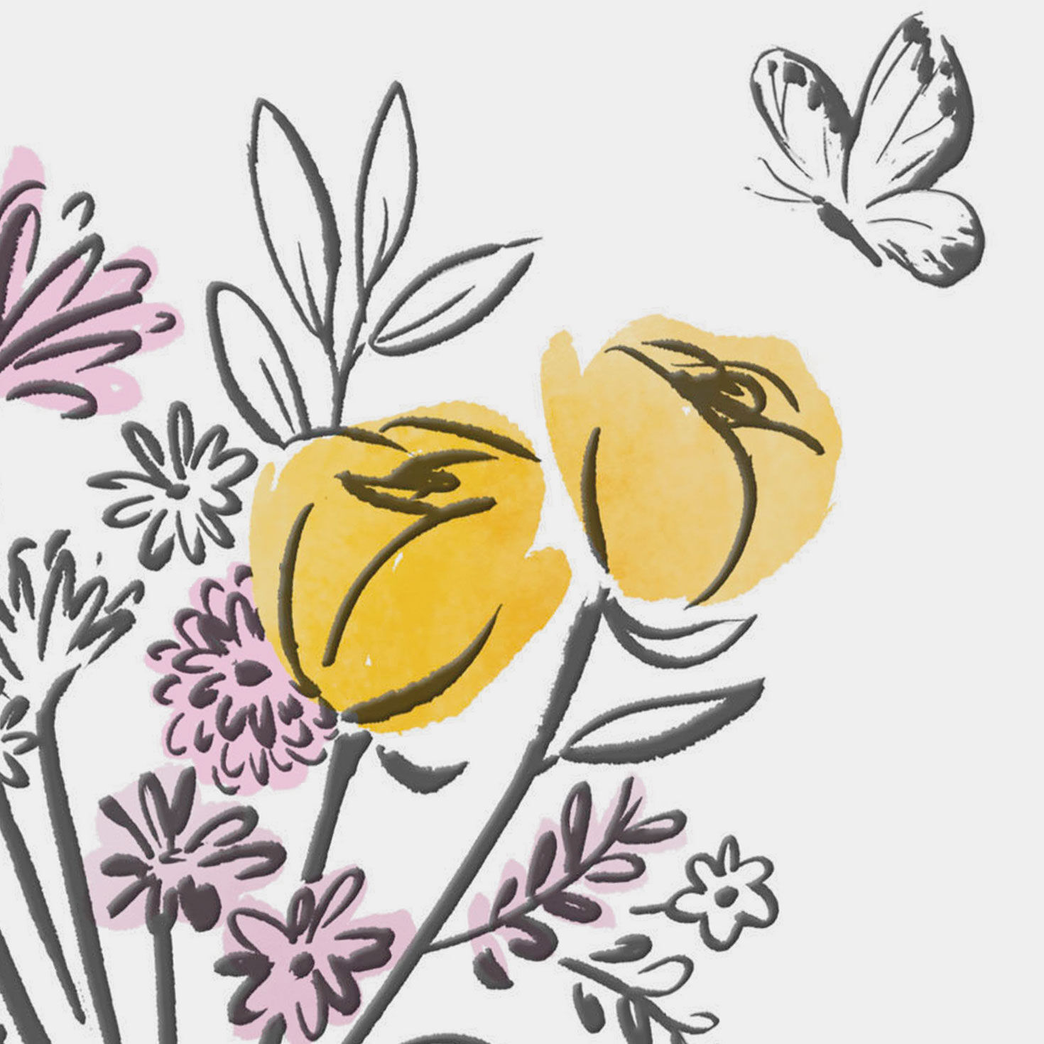 Butterfly and Flowers in Vase Friendship Card Card Front Detail image number 4