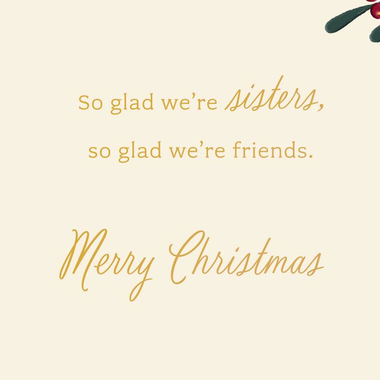 Glad We're Sisters and Friends Christmas Card, , large image number 3