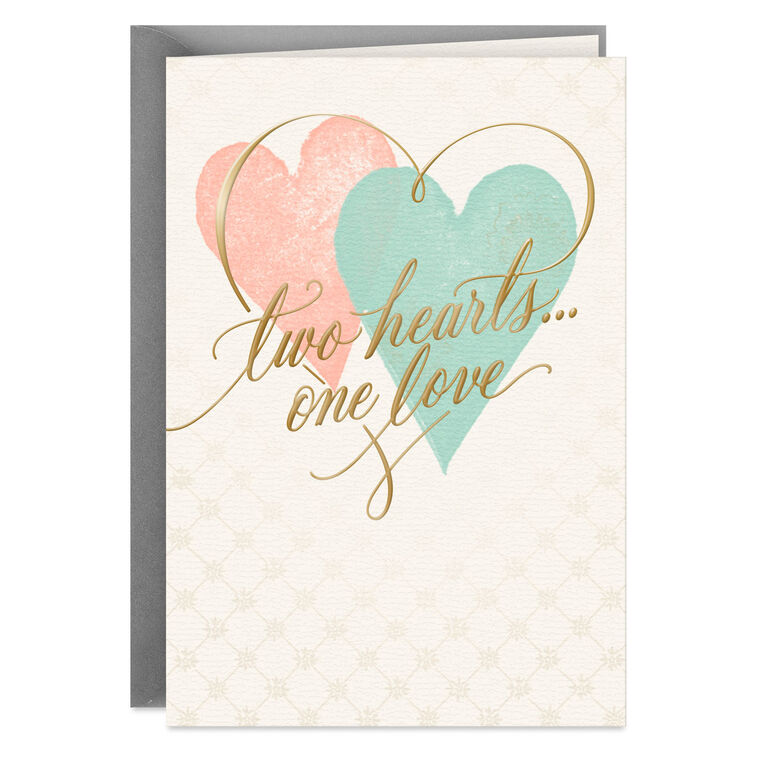 Two Hearts, One Love Religious Wedding Card
