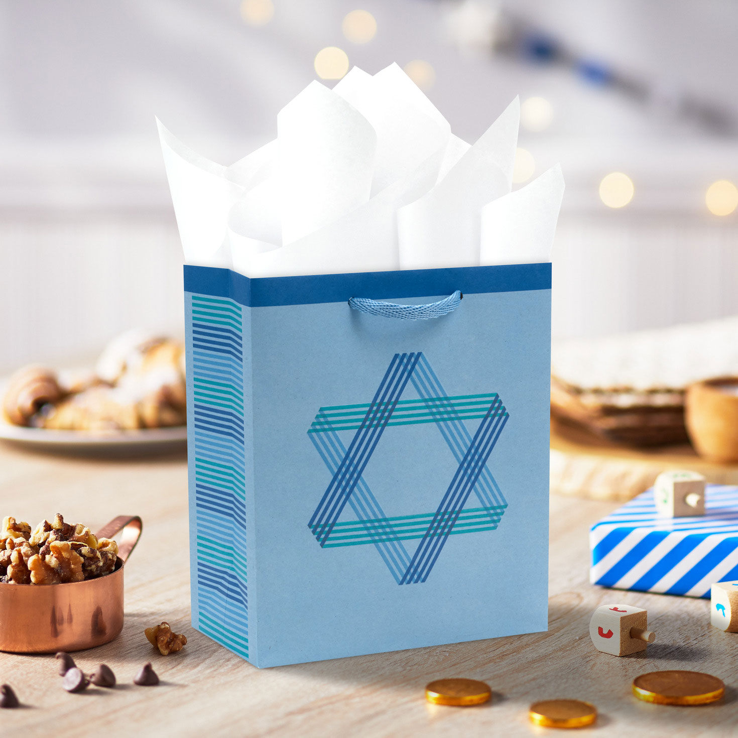 6.5" Star of David on Blue Small Hanukkah Gift Bag for only USD 2.49 | Hallmark