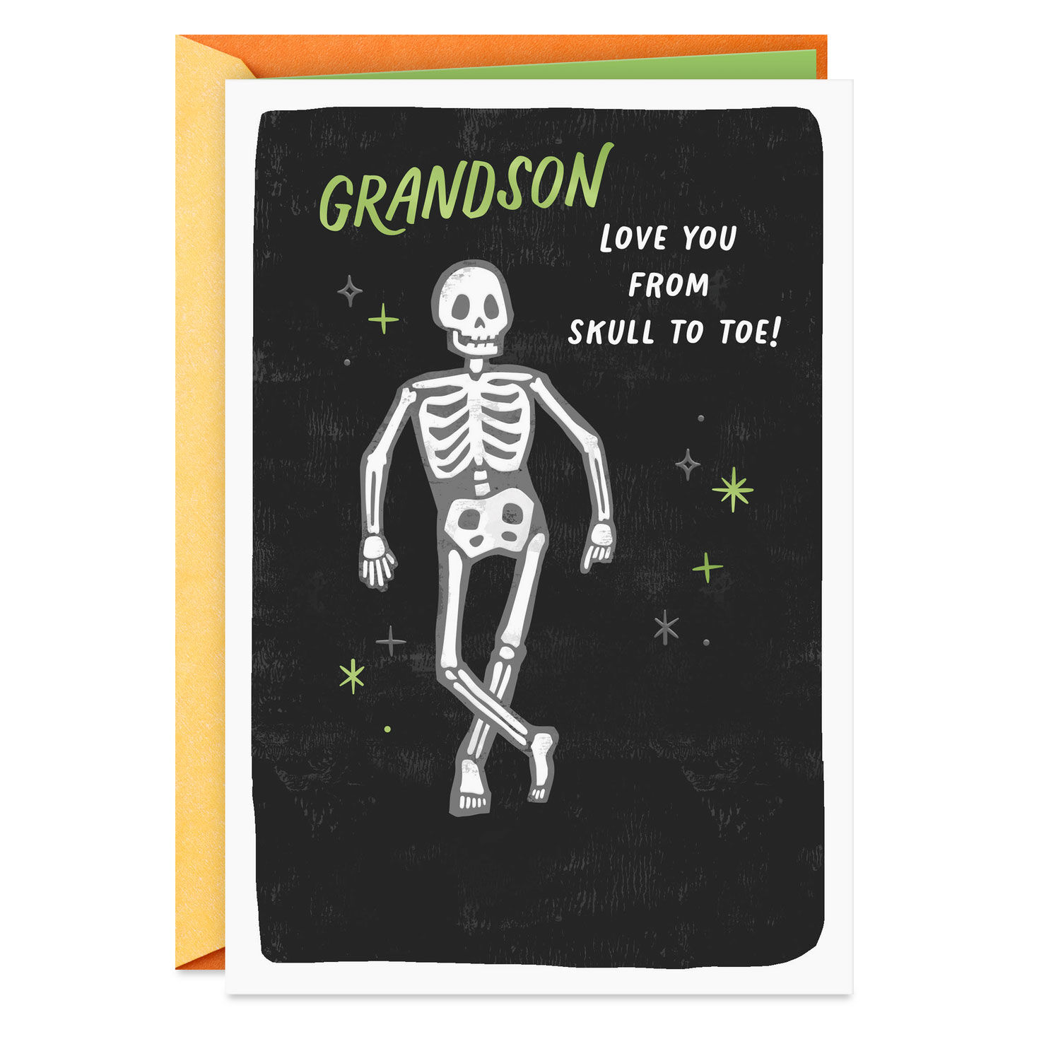 Love You From Skull to Toe Halloween Card for Grandson