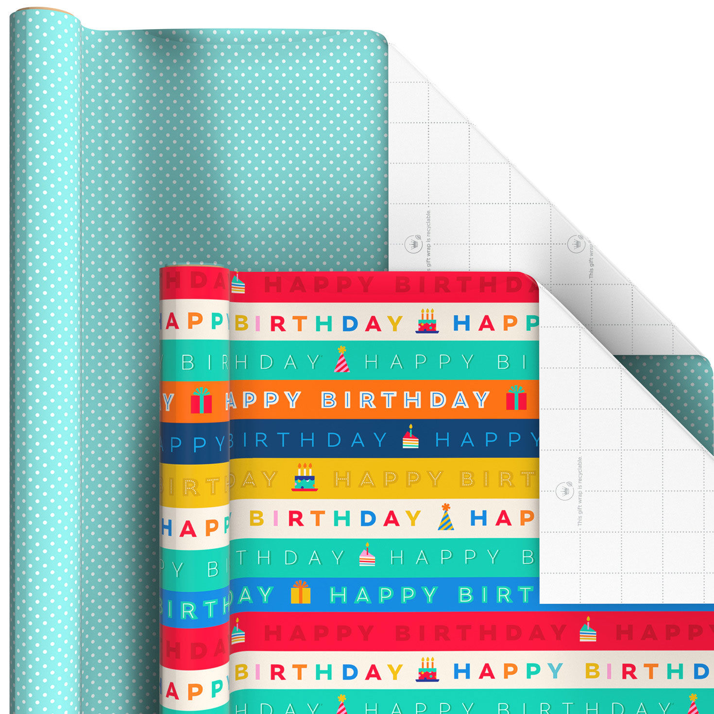 Happy Occasions 6-Pack Assorted Wrapping Paper Roll Bundle, 180 sq. ft. total, , large image number 5