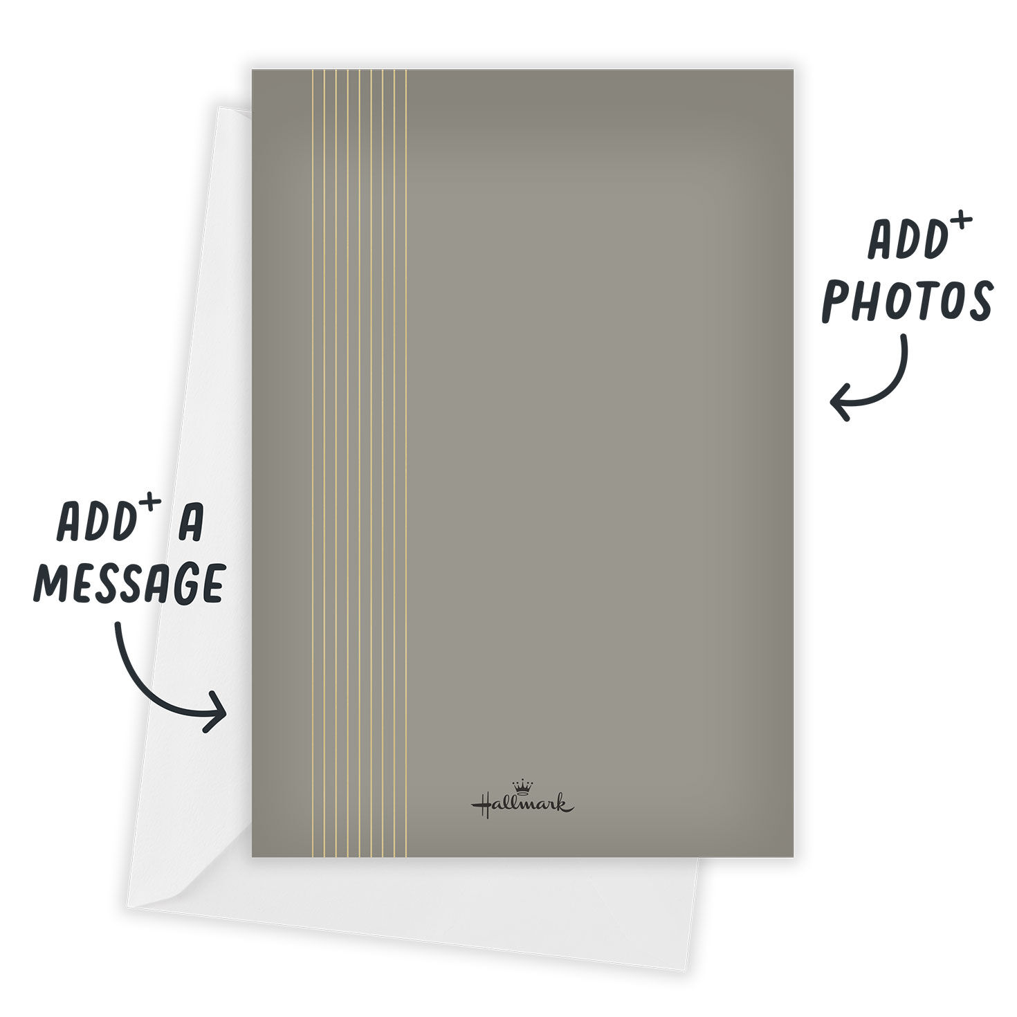 Gold Arches on Gray Wedding Thank-You Card, , large image number 3