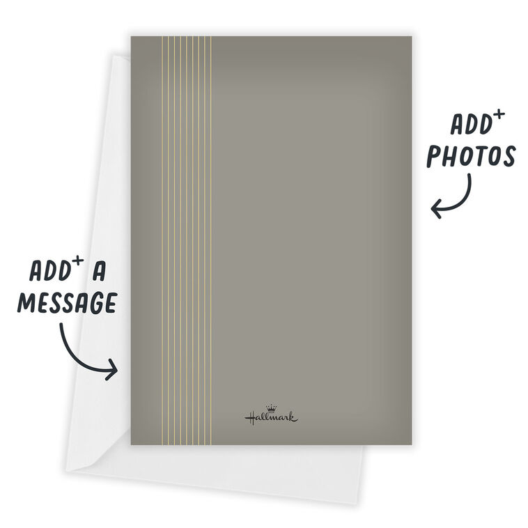 Gold Arches on Gray Wedding Thank-You Card, , large image number 3