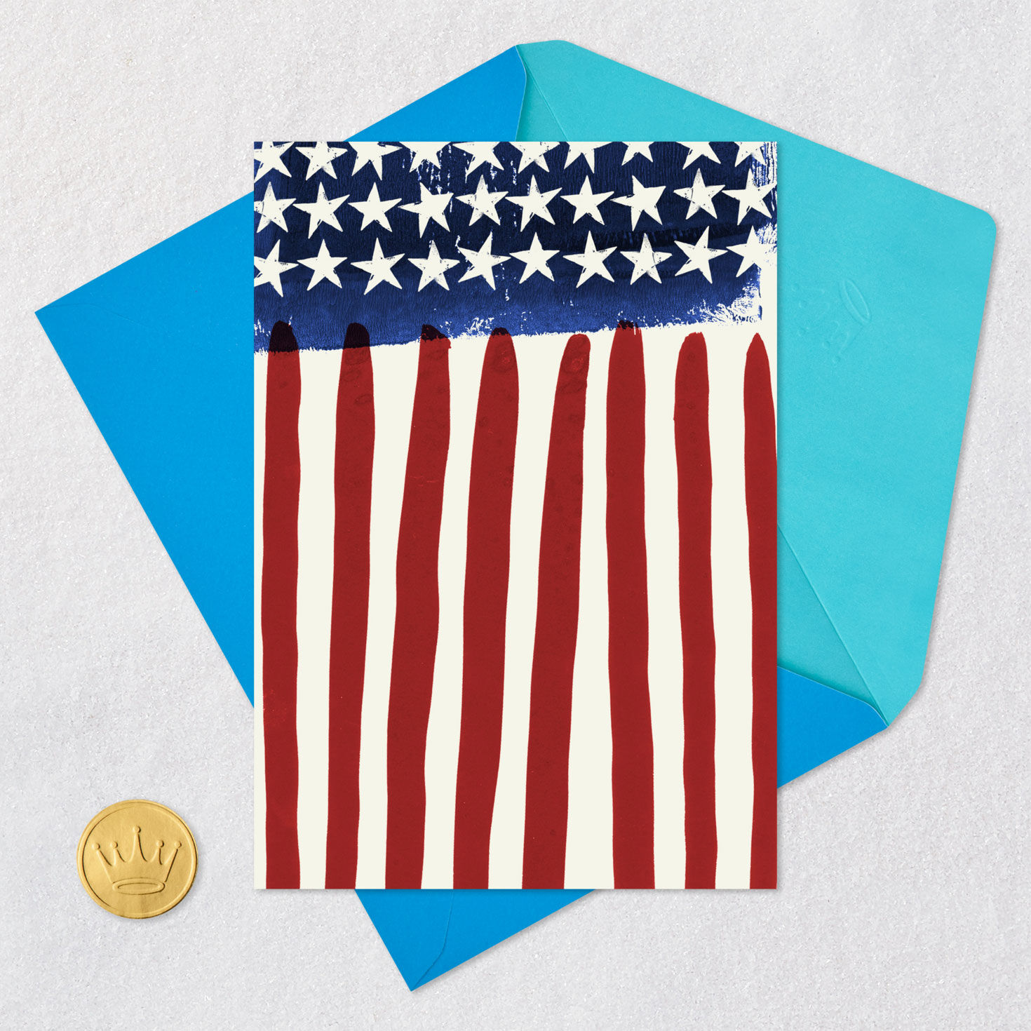 Watercolor Stars and Stripes Patriotic Blank Card for only USD 2.99 | Hallmark