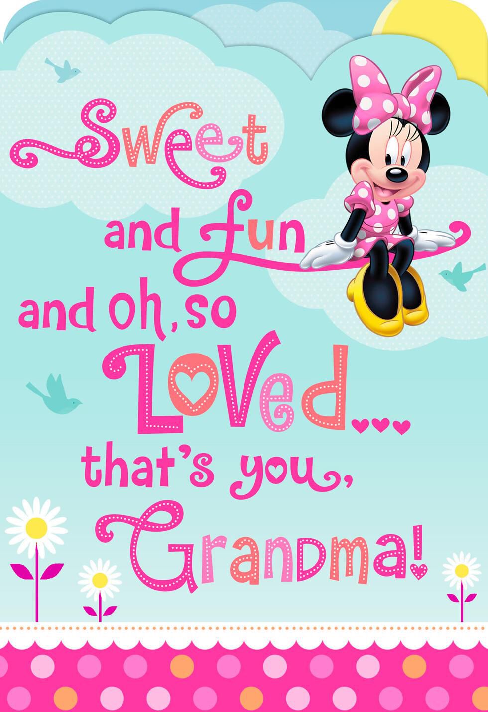 Sweet and Fun Minnie Mouse Mother's Day Card for Grandma