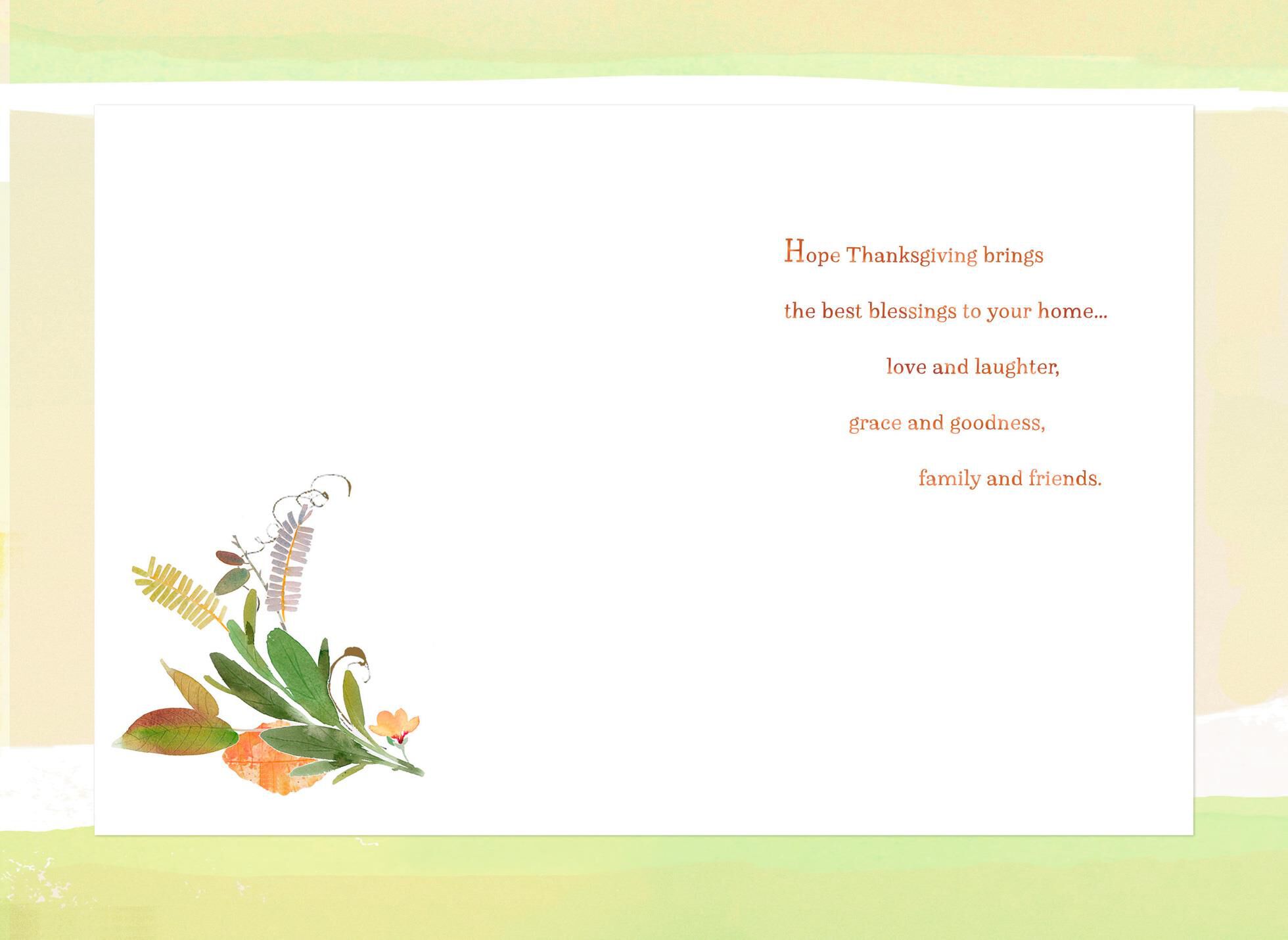 To a Wonderful Sister and Her Family Thanksgiving Card
