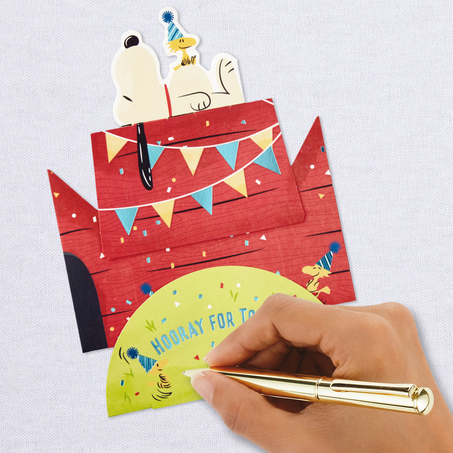 Peanuts® Snoopy and Woodstock Hooray 3D Pop-Up Card for only USD 6.99 | Hallmark
